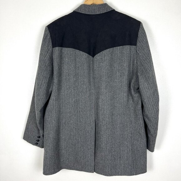 VTG Pioneer Wear Country Gentleman Wool Leather Patch Sport Coat 48L Blazer - Picture 3 of 12